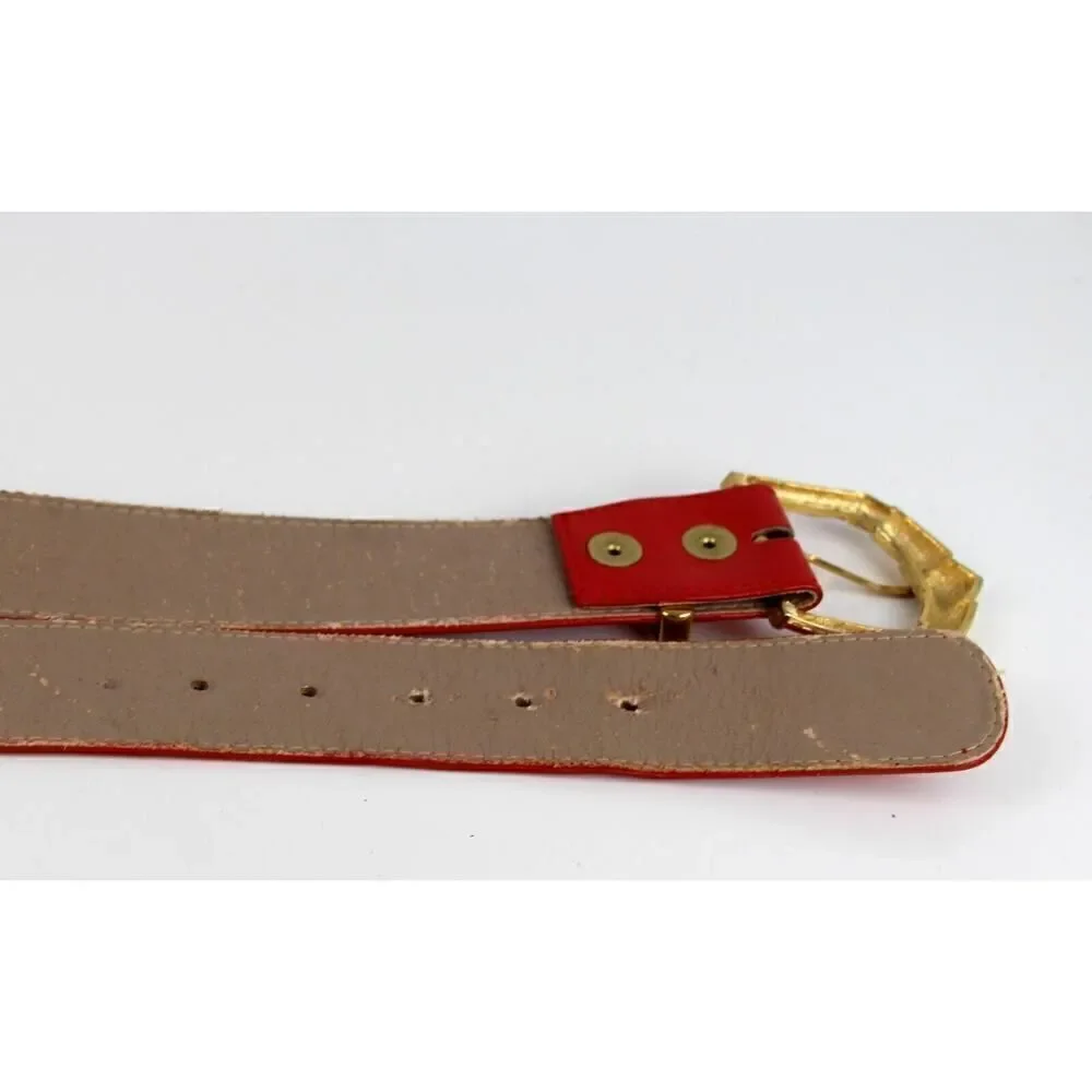 VTG ST. JOHN RED GENUINE LEATHER 1.5